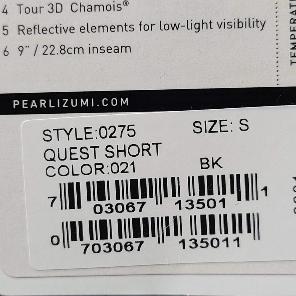 PEARL IZUMI Black Select Series Quest Short 0275 Men's Small NWT - Picture 8 of 15